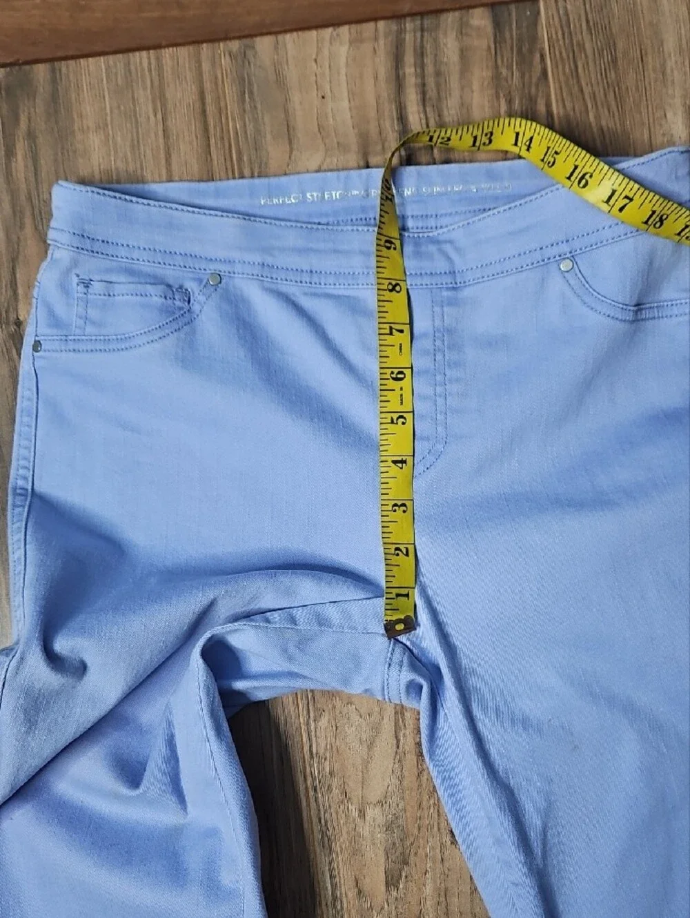 Chicos Womens Perfect Stretch Periwinkle Ankle Zip Jeans Size 0 Small 4